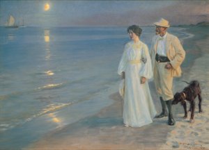 Nyári este a Skagen strandon. A festő és felesége.